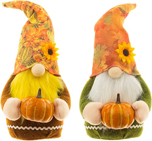 APHRODY Fall Gnomes Plush Thanksgiving Decorations Pumpkin Gnome Doll Elf Autumn Harvest Decor for Indoor Home Kitchen Table Ornaments Gifts，Set of 2