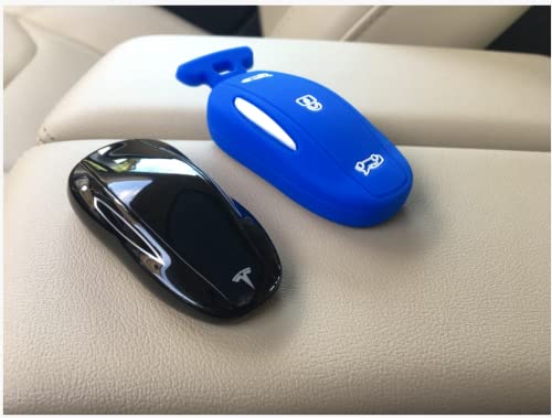 EVitems, Tesla Model S and Model 3, Silicone Key Fob Cover (Blue)