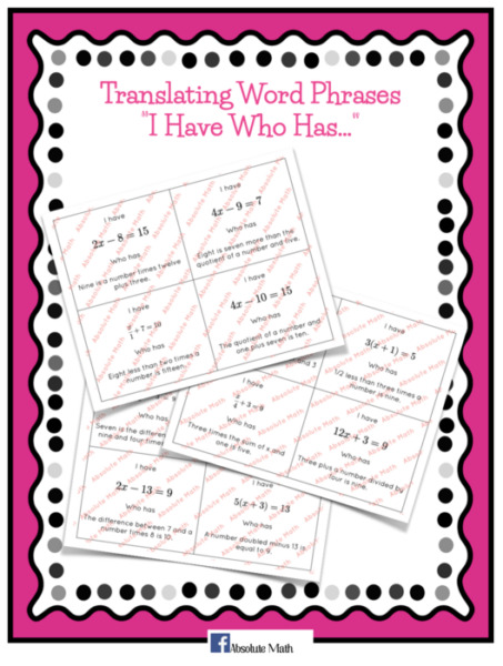 Translating Word Phrases “I Have, Who Has “