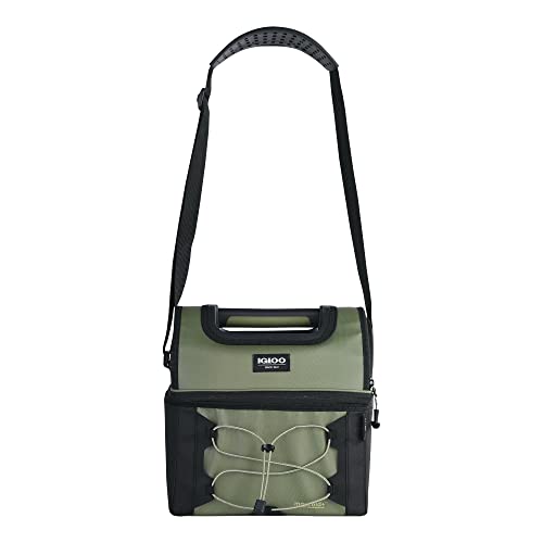 Igloo 16-Can Dual Compartment Insulated Gripper Lunch Bag,Green