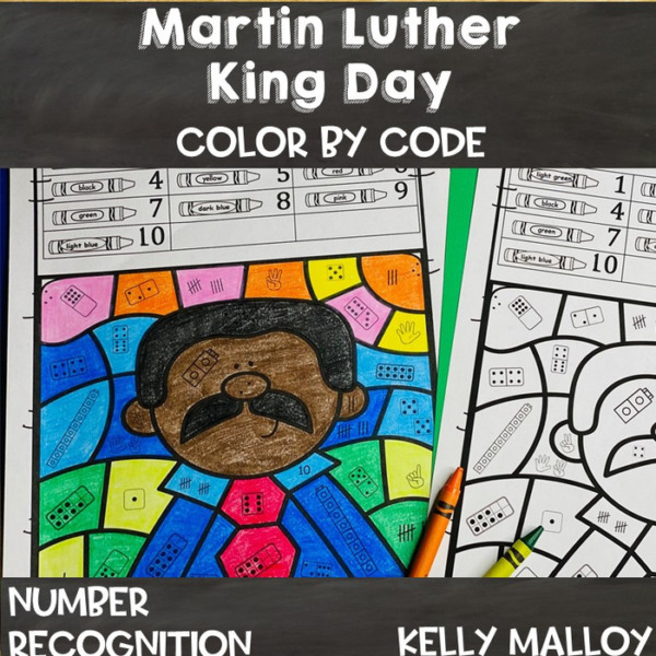 Martin Luther King Jr. Day Color by Number Subitizing Worksheets