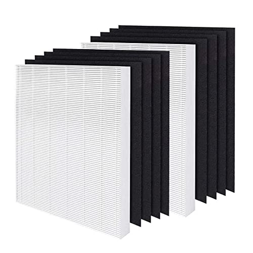 Filters for Winix 115115 – Winix C535 Replacement Filter A – Winix PlasmaWave Filter Replacement – Fit Winix Air Purifier Models C535 P300 5300 6300 . Pack of 2 115115 Hepa Filters + 8 Carbon Filters