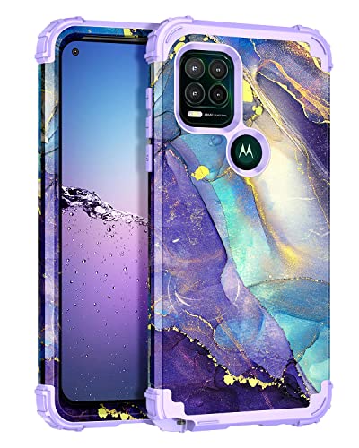 Rancase Compatible with Moto G Stylus 2021 5G Case,Three Layer Heavy Duty Shockproof Protection Hard Plastic Bumper +Soft Silicone Rubber Protective Case for Motorola Moto G Stylus 2021 5G,Purple