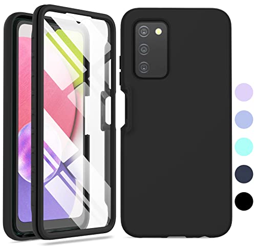 Samsung Galaxy A03s Phone Case: Shockproof Silicone Slim Covers Hybrid Pretty Protective Cell Cases – Durable TPU Dual Layer Drop-Proof Cute Cover (Black)