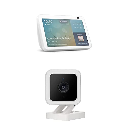 Echo Show 8 (2nd Gen, 2021 release) | HD smart display with Alexa and 13 MP camera | Glacier White | with Wyze Cam V3 bundle