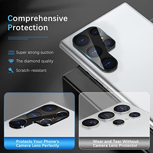 UniqueMe [3 Pack] Compatible with Samsung Galaxy S22 Ultra 5G Camera Lens Protector Tempered Glass, [Case Friendly][New Version][Scratch-Resistant][Easy Installation] – Black Circle | The Storepaperoomates Retail Market - Fast Affordable Shopping