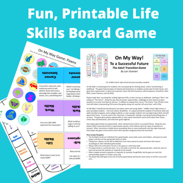 On My Way LIfe Skills Board Game for Middle and High School Students