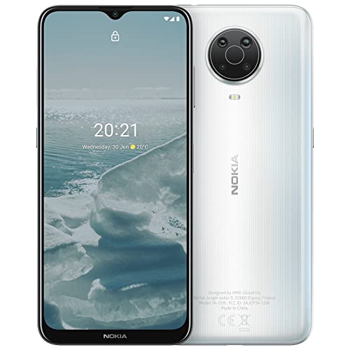Nokia G20 (128GB, 4GB) 6.5″, Android One, 5050mAh Battery, 48MP Quad Camera, Dual SIM GSM Unlocked 4G LTE (T-Mobile, AT&T, Cricket, Metro) US Model, TA-1343/DS (Fast Car Charger Bundle, Silver)