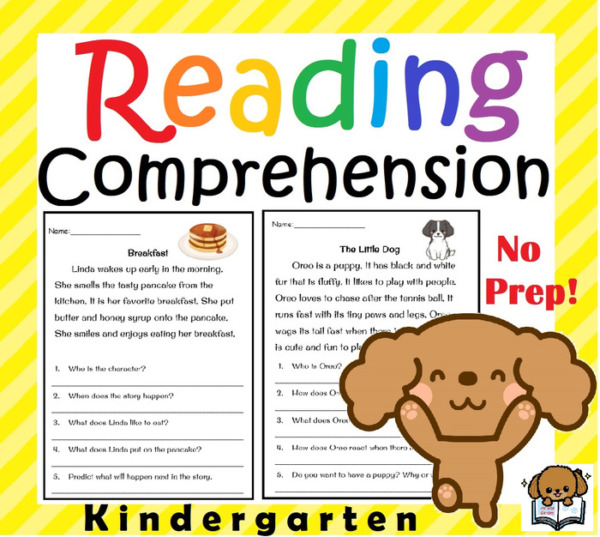 Kindergarten First Grade Reading Comprehension 20 Passages (Set 1)
