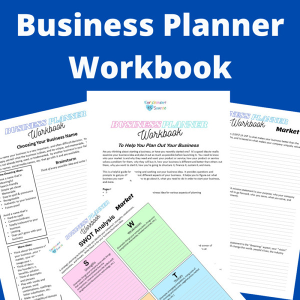 Business Planner Workbook: Questions, Prompts, Ideas, Tips, Etc. for Entrepreneurs