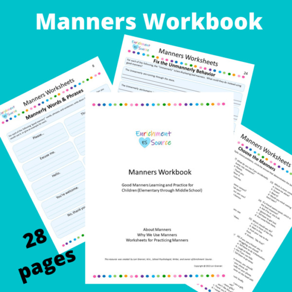 Manners Worksheets and Workbook