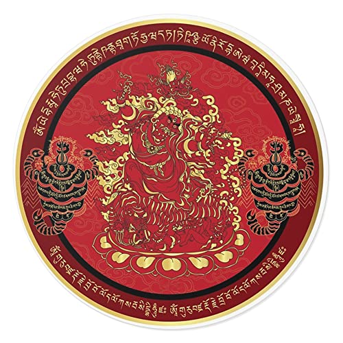 FunGiftCorner Feng Shui Amulet Sticker with Dorje Drolo, Guru Rinpoche, Scorpio, 4.3 Inch (2 Pieces)