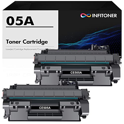 05A CE505A Toner Cartridge Compatible Replacement for HP 05A CE505A Toner Cartridge for P2055DN 2055DN P2035 P2035N 2035N P2030 P2050 P2055D P2055X Printer Ink (Black 2-Pack)