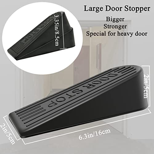 Extra Large Tall Door Stoppers 2pack Heavy Duty Black Door Stop for Home Office Hotel Garage Commercial Rubber Strong Doorstop Height up to 2 Inches | The Storepaperoomates Retail Market - Fast Affordable Shopping