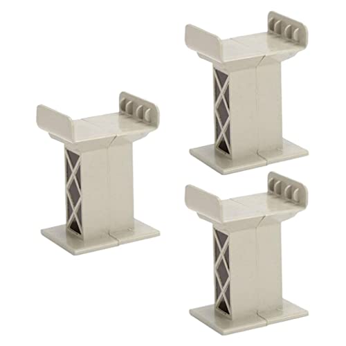 GZYF 3 Pieces Plastic Train Support Track Railway Train Piers for Children Age 3 and Up , Style A Gray