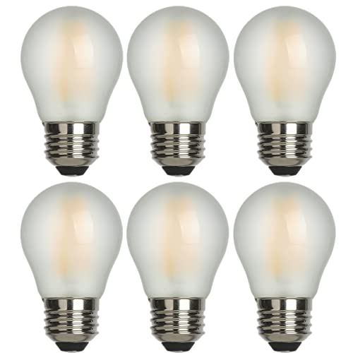 AMDTU E26 Globe Light Bulbs, Frosted G16.5 Edison Light Bulb Led 40watt 400lm 2700k Soft White,Dimmable Vintage Warm Chandelier Light Bulbs for Bathroom,Vanity,Living Room,Scentsy Light Bulb 6 Pack