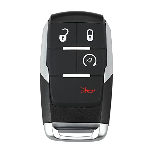 X AUTOHAUX Replacement Keyless Entry Remote Car Key Fob GQ4-76T 433Mhz for Ram 2500 3500 4500 5500 2019 2020 2021 4 Buttons with Door Key