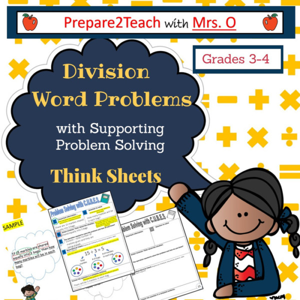 Division Word Problem with Supporting Problem Solving Think Sheets