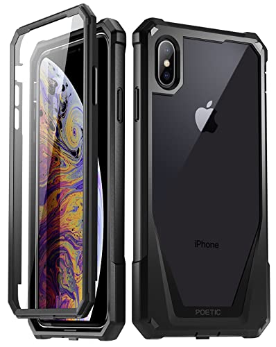 Poetic Guardian Series Case Designed for iPhone Xs Max, Full-Body Hybrid Shockproof Bumper Cover with Built-in Screen Protector, Black