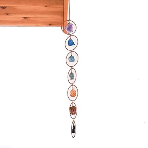 BLGKJDYY 7 Chakra Stones Healing Crystals Meditation Hanging Ornament Tree of Life Wall Hanging Decoration for Home Décor Mom Gifts (Multicolor , One Size )