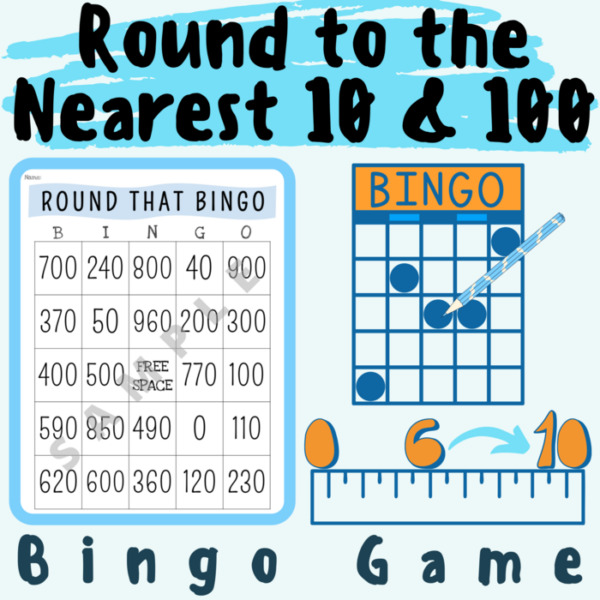 Place Value: Rounding to the Nearest 10 and 100 BINGO GAME [3rd Grade | 3.NBT.1] For K-5 Teachers and Students in the Math Classroom