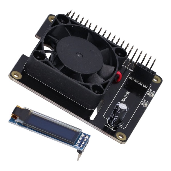 Power Expansion Board with Cooling Fan, 3.3-5V Temperature Controller Adjustable Real Time Display for Raspberry Pi 4B 3B+ 3B