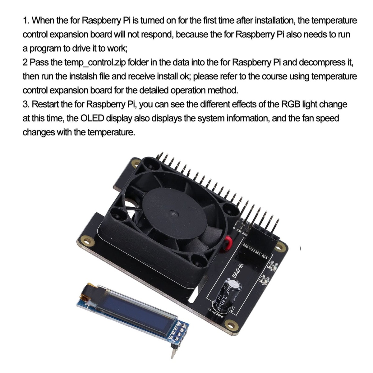 Power Expansion Board with Cooling Fan, 3.3-5V Temperature Controller Adjustable Real Time Display for Raspberry Pi 4B 3B+ 3B | The Storepaperoomates Retail Market - Fast Affordable Shopping