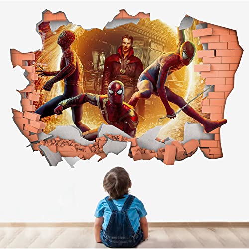 Spiderman Wall Stickers No Way Home DIY Removable Cartoon Children Themed Art Boy Room Wall Sticker for Bedroom Nursery Playroom Decoration Wall Stickers