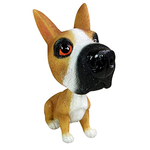 Car Dashboard Bobble Head Dog, Shaking Head Doll Toy Ornaments, Car Interior Decorations Simulation Resin Dog Decor for Car Dashboard Honeybug, C: Boxer Dog