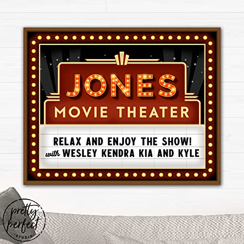 Pretty Perfect Studio Custom Movie Theater Signs for Home Theatre Room Vintage Movie Theatre Canvas Wall Decor 11″x14″ | The Storepaperoomates Retail Market - Fast Affordable Shopping