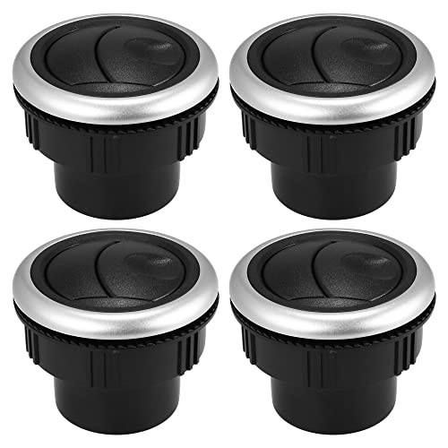 X AUTOHAUX 4pcs Dashboard Air Conditioning Deflector Outlet 48mm ABS Side Roof Round Air Ventilation Outlet Black for Car Bus RV ATV