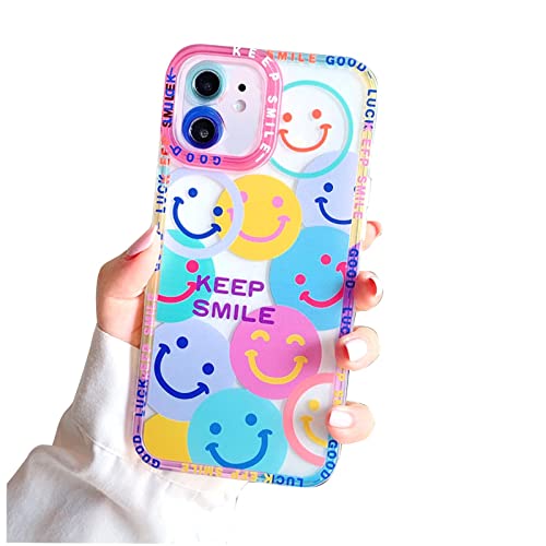 MGQILING Cute Smile Face Phone Case Compatible with iPhone 11 Lens Protection Shockproof Fashion Soft TPU Clear Smile Flower Cover Case for Women Girl – iPhone 11 6.1 Inch Colorful