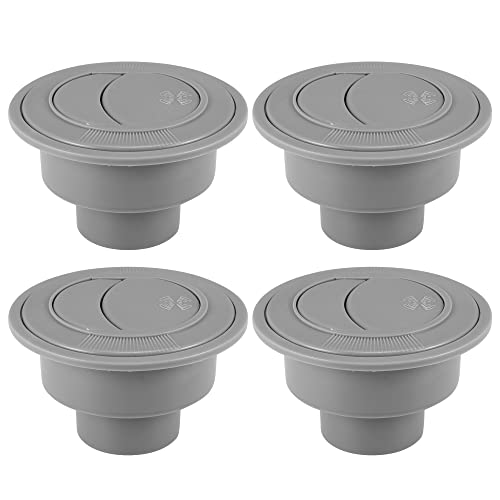 X AUTOHAUX 4pcs Dashboard Air Conditioning Deflector Outlet 61mm ABS Side Roof Round Air Ventilation Outlet Gray for Car Bus RV ATV