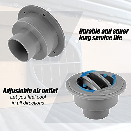 X AUTOHAUX 4pcs Dashboard Air Conditioning Deflector Outlet 61mm ABS Side Roof Round Air Ventilation Outlet Gray for Car Bus RV ATV | The Storepaperoomates Retail Market - Fast Affordable Shopping