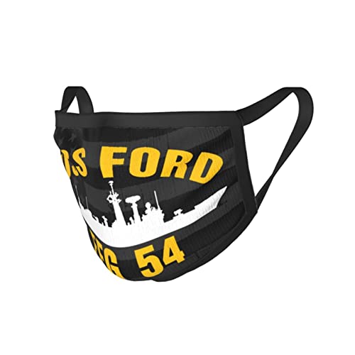 USS Ford Ffg-54 Adult Reusable Bandana Face Mask Black Border Mouth Mask for Outdoor Sports | The Storepaperoomates Retail Market - Fast Affordable Shopping