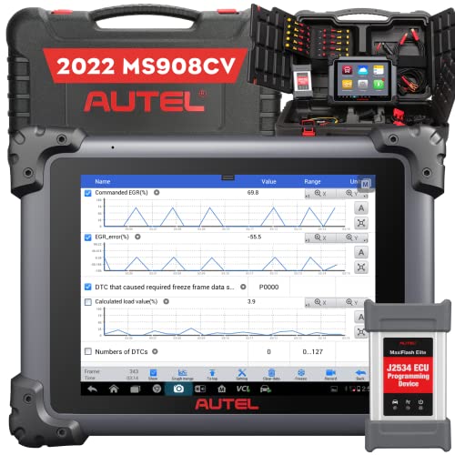 Autel MaxiSys MS908CV Truck Scanner: 2022 Newest Heavy Duty Truck Diagnostic Scan Tool, Function as MaxiSys Elite/908 Pro with J-2534 ECU Programming, Coding, Active Test, 25+23 Special Service