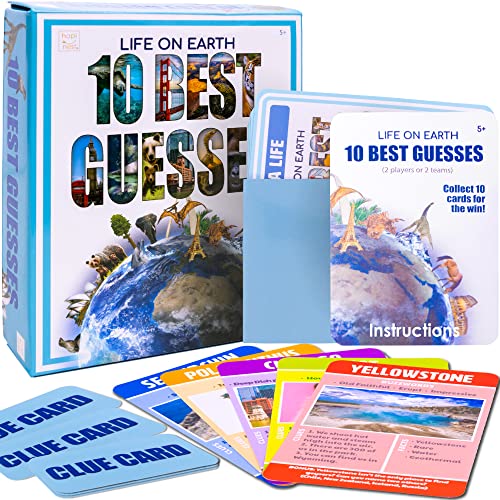 Hapinest 10 Best Guesses Card Game for Kids Boys and Girls Ages 4 5 6 7 8 9 10 Years Old and Up, Life on Earth