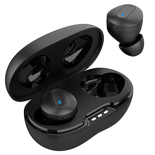 Wireless V5.1 Bluetooth Earbuds Compatible with Micromax Q355 with Extended Charging Pack case for in Ear Headphones. (V5.1 Black)