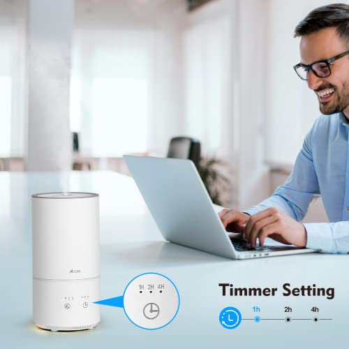 Home Humidifier for Large Room, 1000ml Essential Oil Diffuser with Timer, Top Fill Design Cool Mist Humidifier for Bedroom, Living Room, Quiet for Baby Room, Touch Button | The Storepaperoomates Retail Market - Fast Affordable Shopping