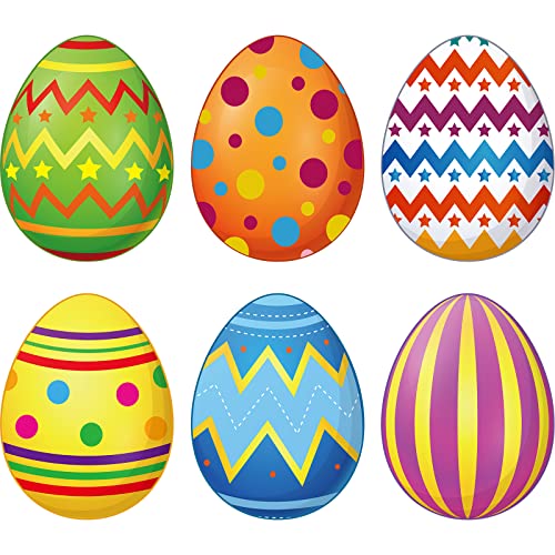 24 Pieces Easter Eggs Placemats Spring Easter Disposable Paper Table Mats Easter Eggs Shaped Party Supplies for Easter Party Funny Bunny Eggs Dinner Dining Table Decoration, 13 x 17 Inches