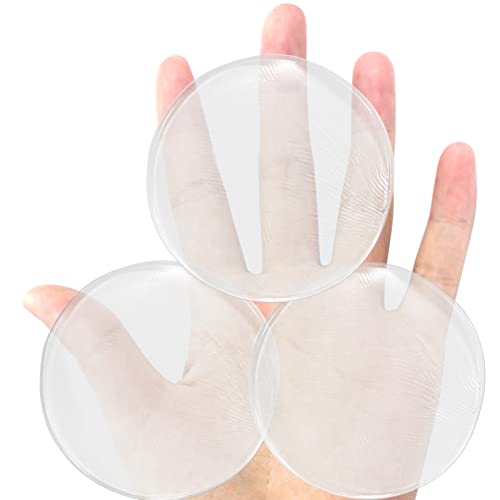 3.15″ Door Knob Wall Shield, Transparent Round Soft Rubber Wall Protector Self Adhesive Door Handle Bumper (Large Round Style 3.15″ 3PCS, Clear)
