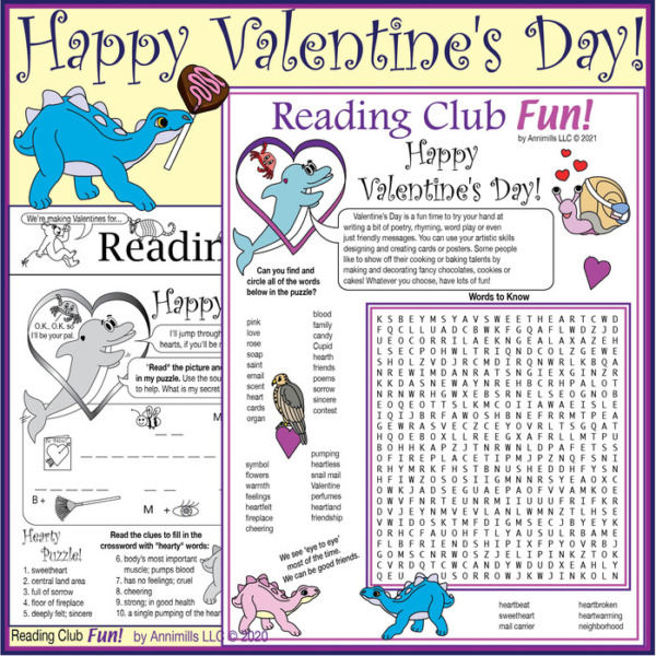 Valentine’s Day And Friendship – Activity Set, Word Searches, Bonus Cards + More