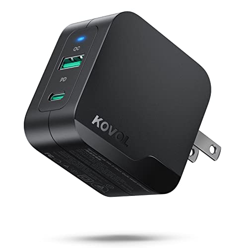 USB C PD Charger 65W, KOVOL Sprint USB Wall Charger, 2 Ports GaN III Fast Charger, USB C Travel Charger for MacBook Pro/Air, iPad Pro, iPhone 13/12/11, Dell XPS, Galaxy, Switch, and More
