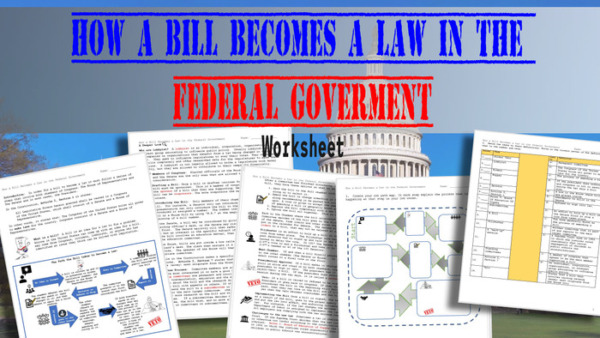 How a bill becomes a law worksheet