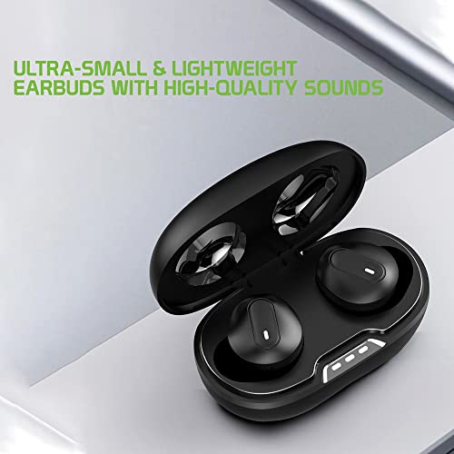 Wireless V5.1 Bluetooth Earbuds Compatible with T-Mobile Revvl 5G with Extended Charging Pack case for in Ear Headphones. (V5.1 Black) | The Storepaperoomates Retail Market - Fast Affordable Shopping