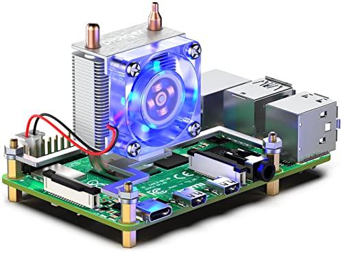 Pibiger Raspberry Pi 4 Cooling Fan Ice Tower Cooler CPU Heatsink Kit for Raspberry Pi 4 Model B Compatible with Raspberry Pi 3B+, Pi 3B