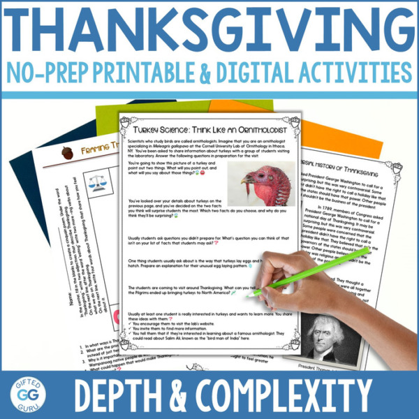 Thanksgiving Depth Complexity Activity Pack