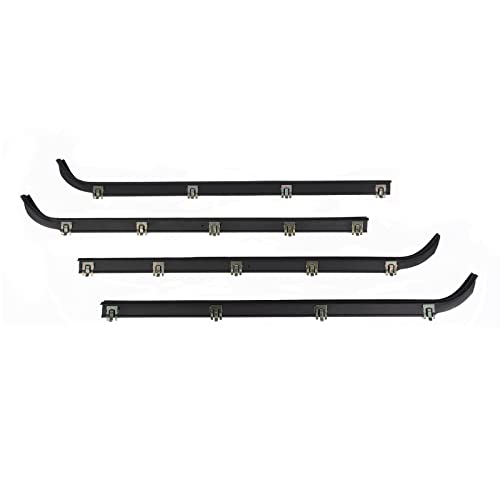 FOMIUZY Front Inner & Outer Window Molding Sweep Felt Trim Seal Weatherstrip Kit Compatible with Ford F150 F250 F350 Bronco 1987-1997 Replaces E7TZ1521452A E7TZ1521453A F2TZ1521456A F2TZ1521457A（4PC）