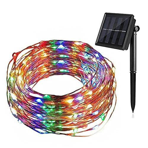 RZL LED Lights LED RGB Lamps 100 LEDs 10M/20M Solar Powered Fairy Light String Wedding Party Xmas Home Garden Outdoor Decoration Lamp (Emitting Color : RGB)