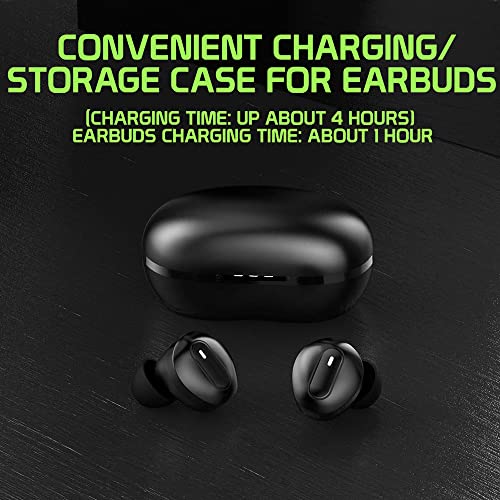Wireless V5.1 Bluetooth Earbuds Compatible with Garmin nuvi 1250 with Extended Charging Pack case for in Ear Headphones. (V5.1 Black) | The Storepaperoomates Retail Market - Fast Affordable Shopping